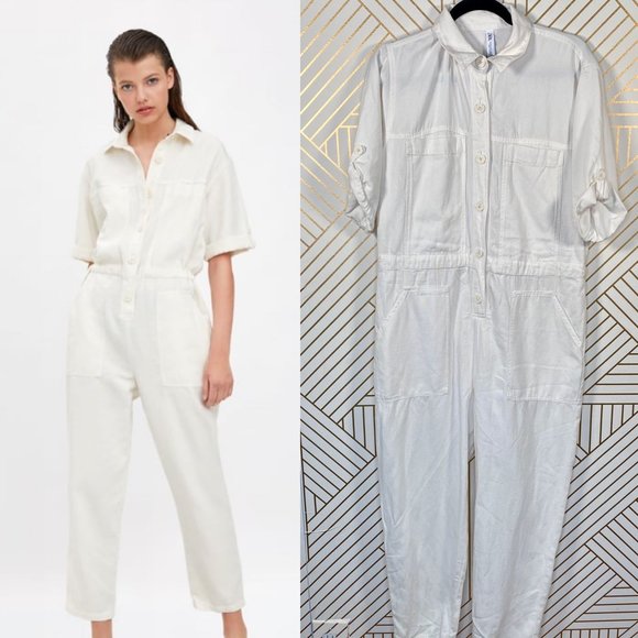 zara shirt jumpsuit